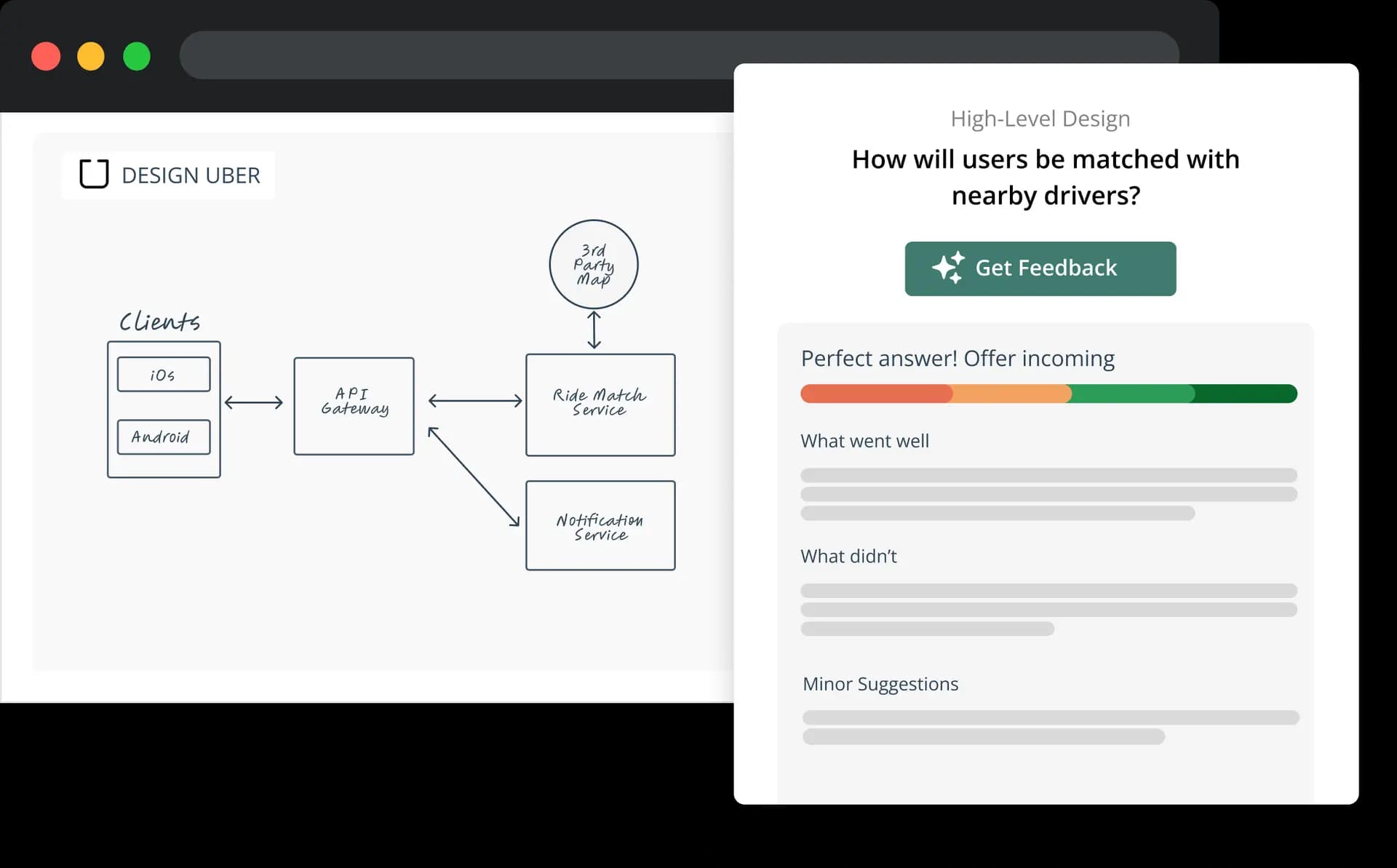 A guided practice exercise with personalized feedback
